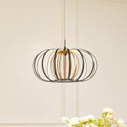 Lucande hanglamp Birger, zwart/goud, ijzer