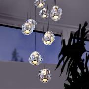 LOOM DESIGN Hanglamp Ice Ball, chroom/helder 10-lamps