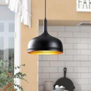 Berceste hanglamp 187BLACK-S, zwart, metaal, Ø 30 cm