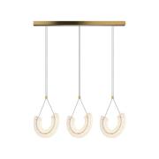 Hanglamp 23031, 3-lamps, 3.000 K, glas, goudkleurig