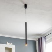 Hanglamp Las, 1-lamp, zwart, kap 49cm