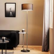 Vloerlamp Pongo met stoffen kap en legplank