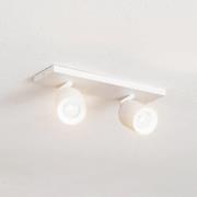 Arcchio spot Brinja, hoekig, wit, 2-lamps, aluminium, GU10