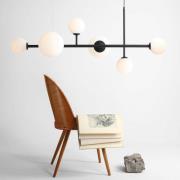 hanglamp Dione, 6-lamps, zwart