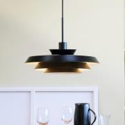 Dyberg Larsen hanglamp DL44, zwart, metaal, Ø 45 cm