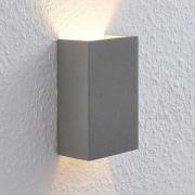 Lindby wandlamp Albin, grijs, beton, G9, 16 cm hoog