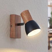 Lindby Tonja spot met hout, 1-lamp