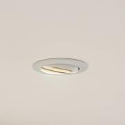 Prios plafond inbouwlamp Fibur, wit, aluminium, Ø 8,2 cm