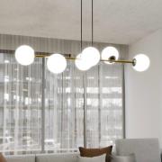 Hanglamp Gravity, opaalwit/goud/zwart, glas, E14