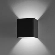 EGG DLS wandlamp Gino, zwart 3.000 K 10x10 cm dimbaar