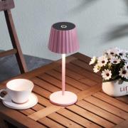 Lindby LED tafellamp op batterijen Esali, roze, metaal, IP54