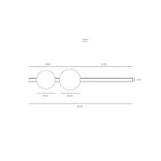 Wandlamp Garda 2, zwart, metaal, glas, 2-lamps