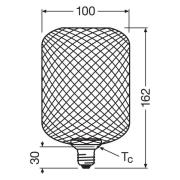 OSRAM Decor LED Flat Square E27 3,5W goud 2.700K metaal