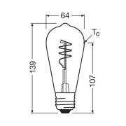 OSRAM LED Vintage ST64 E27 3,4W 927 Spiraal gloeidraad helder