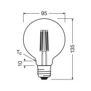 OSRAM LED lamp Globe G95 E27 3,8W Filament 4.000K