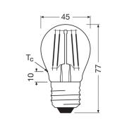 OSRAM LED lamp druppel E27 1,2W filament 2700K 255lm