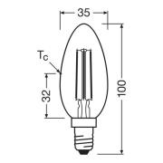 OSRAM LED lamp kaars gloeidraad E14 3,8W 4000K 806lm