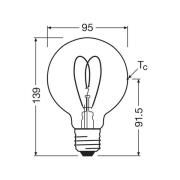 OSRAM LED Vintage G95 E27 7,2W 927 Hart Filament helder dimbaar