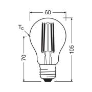 OSRAM LED filament lamp E27 3,8W 2700K dimbaar