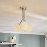 Selva plafondlamp met drie glazen bollen, chroom