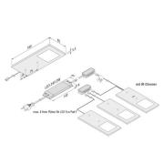 LED meubelverlichting Eco-Pad F 3x-set 4.000K alu