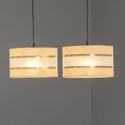 Hanglamp Helen balken kappen ecru-goud 2-lamps