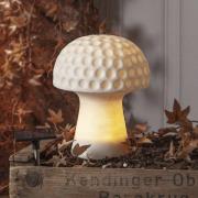 LED lamp op zonne-energie Sandy, hoogte 24 cm, witte plastic paddensto...