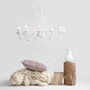 Kroonluchter Rosa, wit, 12-lamps, metaal