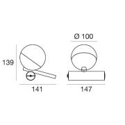 Rossini LED tafellamp, wit, aluminium, PMMA, dimmer