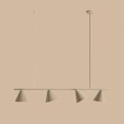 Hanglamp vorm 4, beige, metaal, 4-lamps, kegel, E27