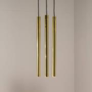 Hanglamp Sone, baldakijn rond, 3-lamps, messing