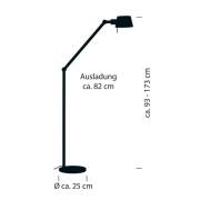 Medo vloerlamp, zandkleurig, hoogte 173 cm, E27