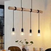 Lindby Ferris houten hanglamp, 4-lamps