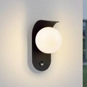 Lindby LED buitenwandlamp Lacie, sensor, zwart/wit