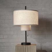 New Works tafellamp Margin, beige, Ø 36 cm, 3-lamps, textiel