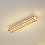 Lucande LED plafondlamp Silja, hout, 100 cm, 3000K