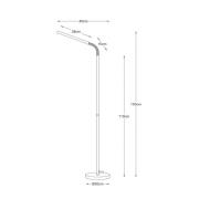 LED vloerlamp Gilly, wit, flexibel, metaal, hoogte 153 cm