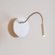 LED batterij wandspot Jolijn, wit, flexibele arm, Ø 11 cm, magneet