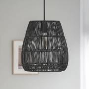 PR Home Saigon hanglamp, rotanlook, zwart, Ø 38 cm