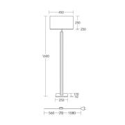 HerzBlut vloerlamp Karl K, hoekig, hout, wit, 160 cm, E27