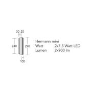 HerzBlut LED wandlamp Hermann mini, geolied eiken, dimbaar