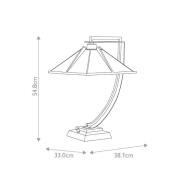Pomeroy tafellamp, hoogte 55 cm, brons, glas, staal