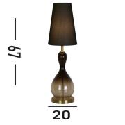 Tafellamp Marakesh zwart/rookgrijs hoogte 67 cm textiel/glas