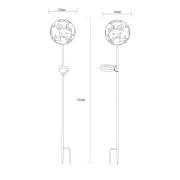 LED grondspies lamp 36747, bol, roestbruin, metaal