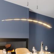 Lindby LED hanglamp Manon, in hoogte verstelbaar, grijs, metaal