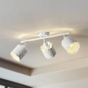 Lindby plafondlamp Aralena, wit, 3-lamps, lengte 70,5 cm
