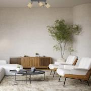 Plafondlamp Adeline, 3-lamps, jute, lengte 34 cm