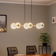 Hanglamp Ramella antiek messing lineair 6-lamps.
