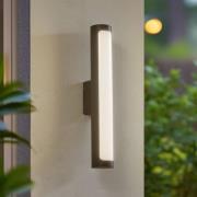 Lucande LED buiten wandlamp Tuberia, antraciet, metaal, Ø 7cm