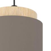 Albariza hanglamp van textiel, cappuccino-kleurig, stof, 3-lamps.